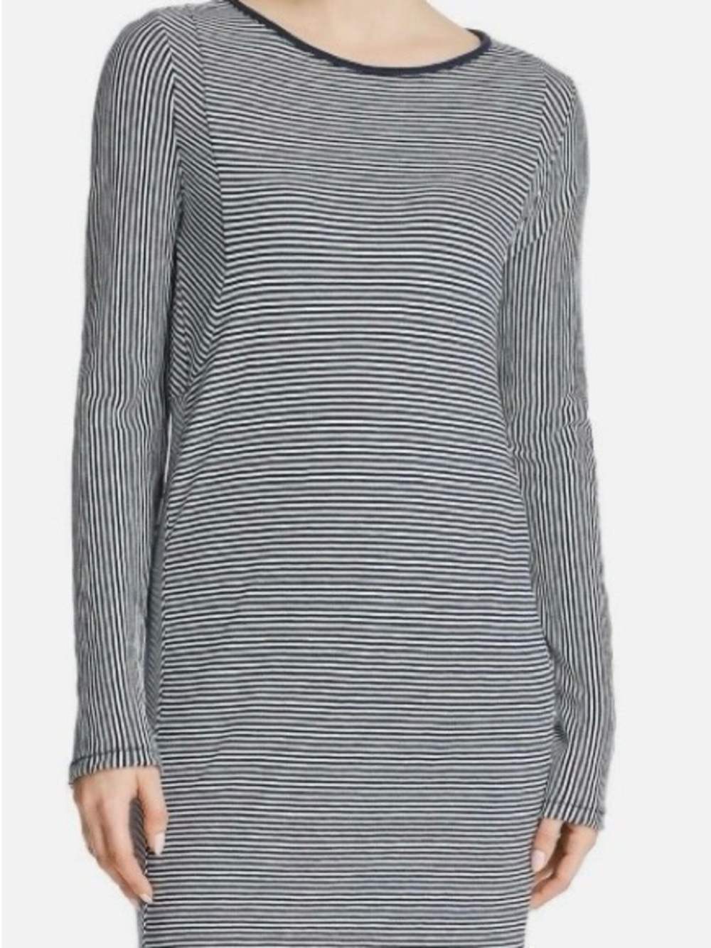 Rag & Bone Women XS Long Sleeve Navy Blue white Striped Knit Dress Causal